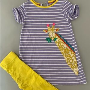 Boden Parma Stripe Giraffe Dress and Fun Leggings